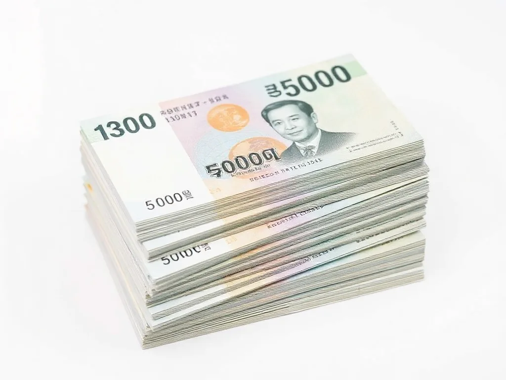 한국 돈 5만원권 묶음