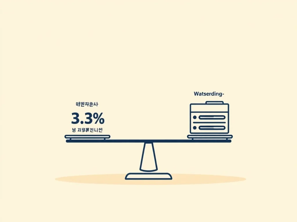 저울로 비교하는 3.3% 원천징수와 사업자 등록 절세 혜택