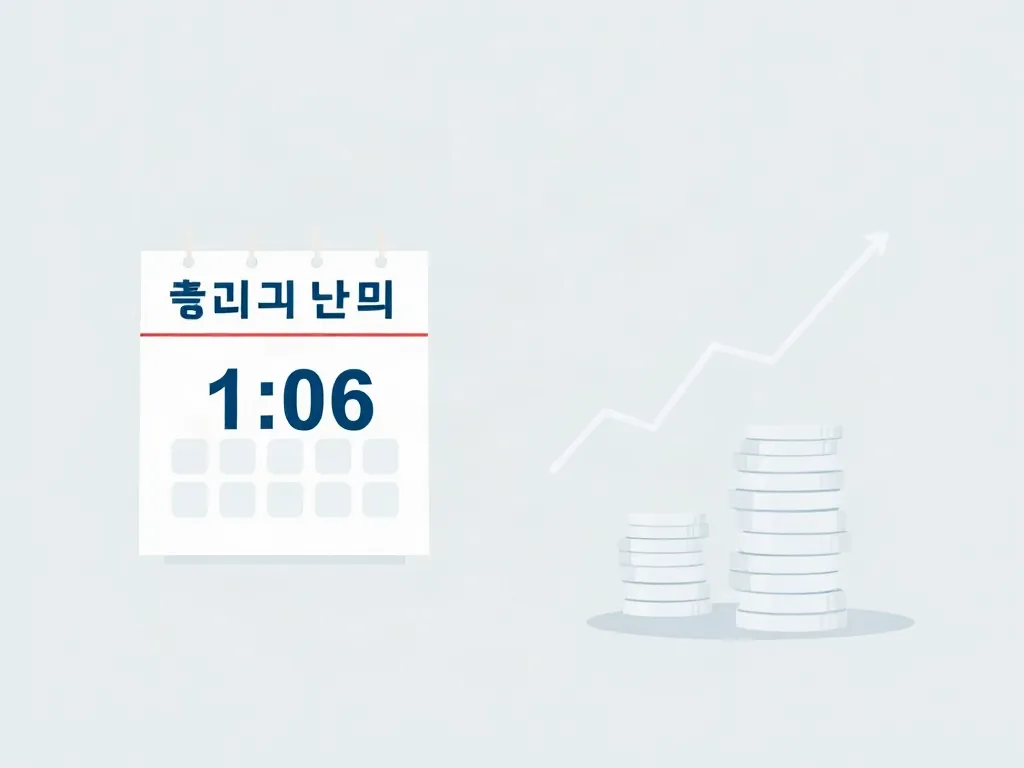배당일과 상승 차트를 나타내는 일러스트