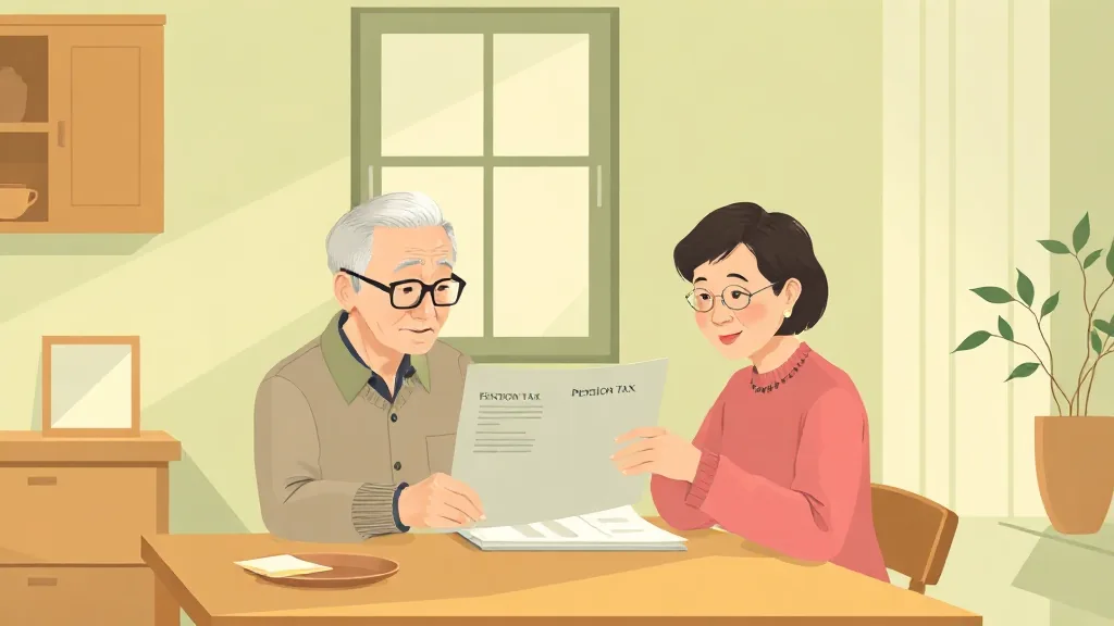 연금 세금 문서를 살펴보는 부부