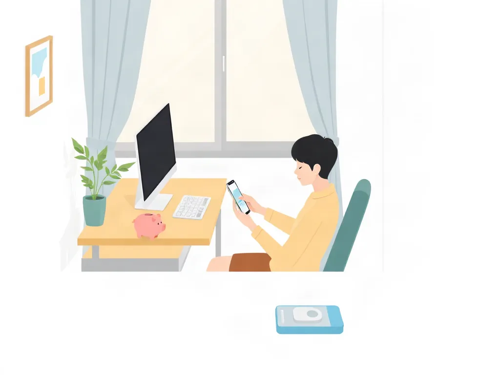 월세 이체 기록을 확인하는 일러스트